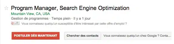 Lire la suite à propos de l’article Référencement: Google recrute un expert SEO