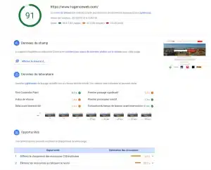 capture google page speed l'agence web