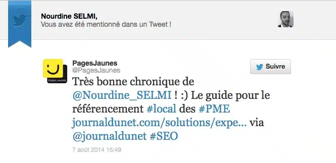 tweet pages jaunes - l'agence web